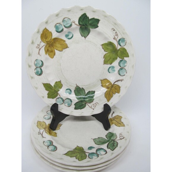 Metlox Vernon Ware Vinyard Set Of 4 Vintage 7 1/2" Salad Plates VGC 1960-1980 - Picture 9 of 9
